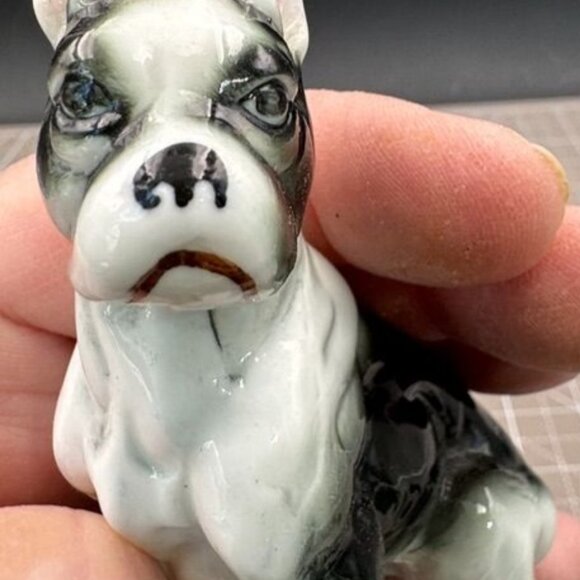 Vintage Ceramic Boston Terrier Bulldog Figurine Dog Statue - Picture 2 of 5